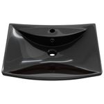 Casa si Gradina - Sanitare - Lavoar baie si accesorii - Lavoare si piedestale - Chiuveta dreptunghiulara cu preaplin & g, negru, ceramica lux - Infinity.ro