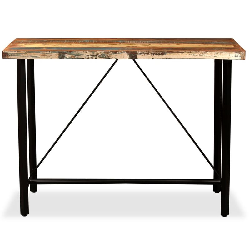 Casa si Gradina - Mobilier - Seturi de mobilier - Seturi bucatarie - Set mobilier bar, 5 piese lemn masiv reciclat si piele naturala - Infinity.ro