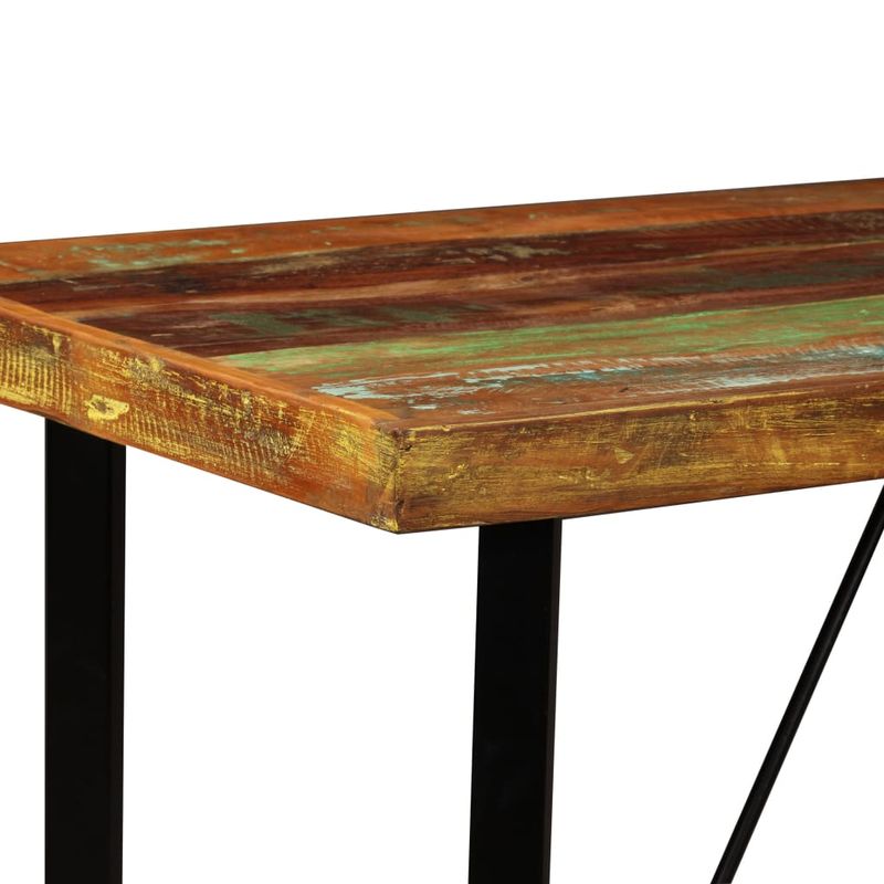 Casa si Gradina - Mobilier - Seturi de mobilier - Seturi bucatarie - Set mobilier bar, 5 piese lemn masiv reciclat si piele naturala - Infinity.ro