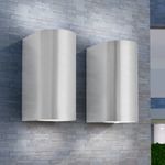 Casa si Gradina - Corpuri si surse de iluminat - Iluminat exterior - Instalatii luminoase exterior - Corp iluminat LED perete exterior 2 buc, rotund, sus/jos - Infinity.ro