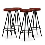 Casa si Gradina - Mobilier - Seturi de mobilier - Seturi bucatarie - Set mobilier bar, 5 piese lemn masiv reciclat si piele naturala - Infinity.ro