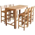 Casa si Gradina - Mobilier - Seturi de mobilier - Seturi mese si scaune - Set masa si scaune de bar, 7 piese, lemn masiv de acacia - Infinity.ro