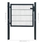 Casa si Gradina - Constructii - Usi interior, exterior si garaj - Usi garaj - Poarta pentru gard 2D (simpla), gri antracit, 106x130 cm - Infinity.ro