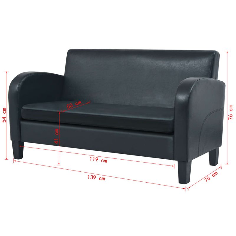 Casa si Gradina - Mobilier - Canapele si coltare - Canapele - Canapea cu 2 locuri Piele artificiala Negru - Infinity.ro
