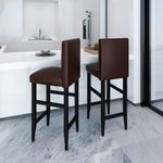 Casa si Gradina - Mobilier - Scaune si fotolii - Scaune - Scaune de bar, 2 buc., maro inchis, piele ecologica - Infinity.ro