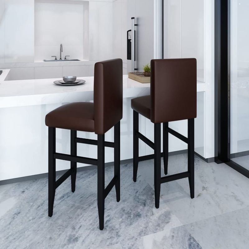 Casa si Gradina - Mobilier - Scaune si fotolii - Scaune - Scaune de bar, 2 buc., maro inchis, piele ecologica - Infinity.ro