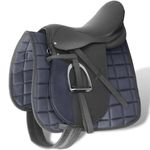 Sport si Outdoor - Accesorii si echipamente sportive - Echitatie - Set sa calarie 5-in-1 16", piele naturala, negru, 14 cm - Infinity.ro