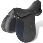Sport si Outdoor - Accesorii si echipamente sportive - Echitatie - Set sa calarie 5-in-1 16", piele naturala, negru, 14 cm - Infinity.ro