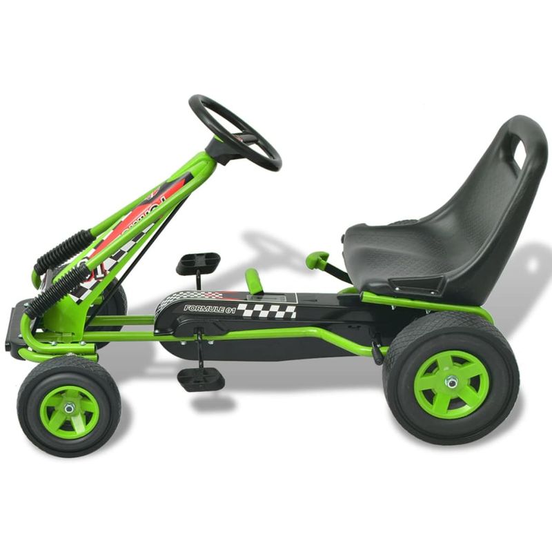 Jucarii, Copii si Bebe - Jucarii si jocuri - Jucarii de exterior - Masinute si vehicule pentru copii - Masina Go Kart cu scaun reglabil verde - Infinity.ro