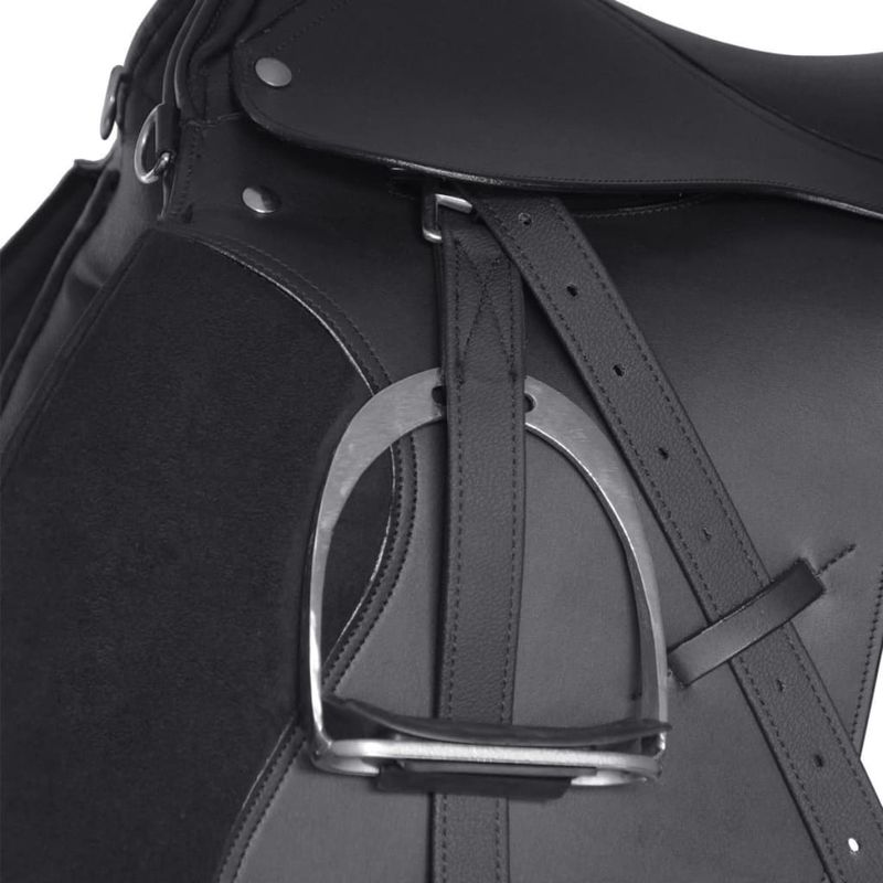 Sport si Outdoor - Accesorii si echipamente sportive - Echitatie - Set sa calarie ,5 cm din piele naturala, negru - Infinity.ro