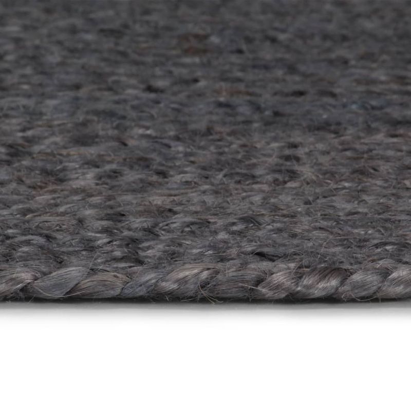 Casa si Gradina - Textile si covoare - Covoare - Covoare casa - Covor lucrat manual, gri inchis, 180 cm, iuta, rotund - Infinity.ro