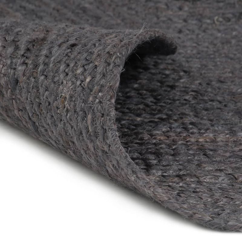 Casa si Gradina - Textile si covoare - Covoare - Covoare casa - Covor lucrat manual, gri inchis, 240 cm, iuta, rotund - Infinity.ro
