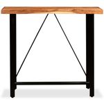 Casa si Gradina - Mobilier - Seturi de mobilier - Seturi bucatarie - Set mobilier bar, 5 piese, lemn masiv acacia si piele naturala - Infinity.ro