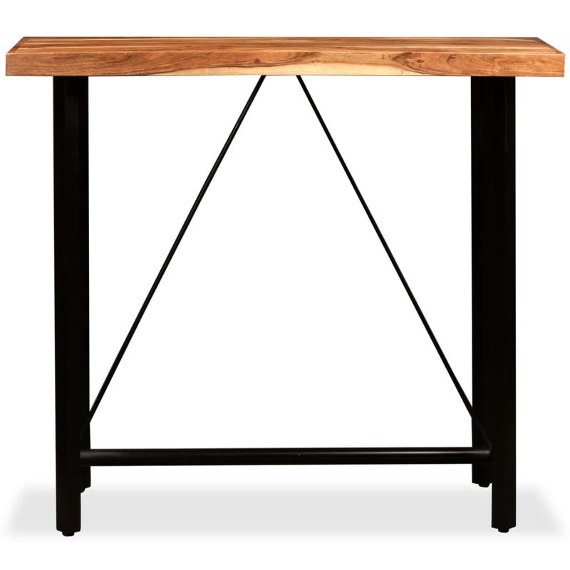 Casa si Gradina - Mobilier - Seturi de mobilier - Seturi bucatarie - Set mobilier bar, 5 piese, lemn masiv acacia si piele naturala - Infinity.ro