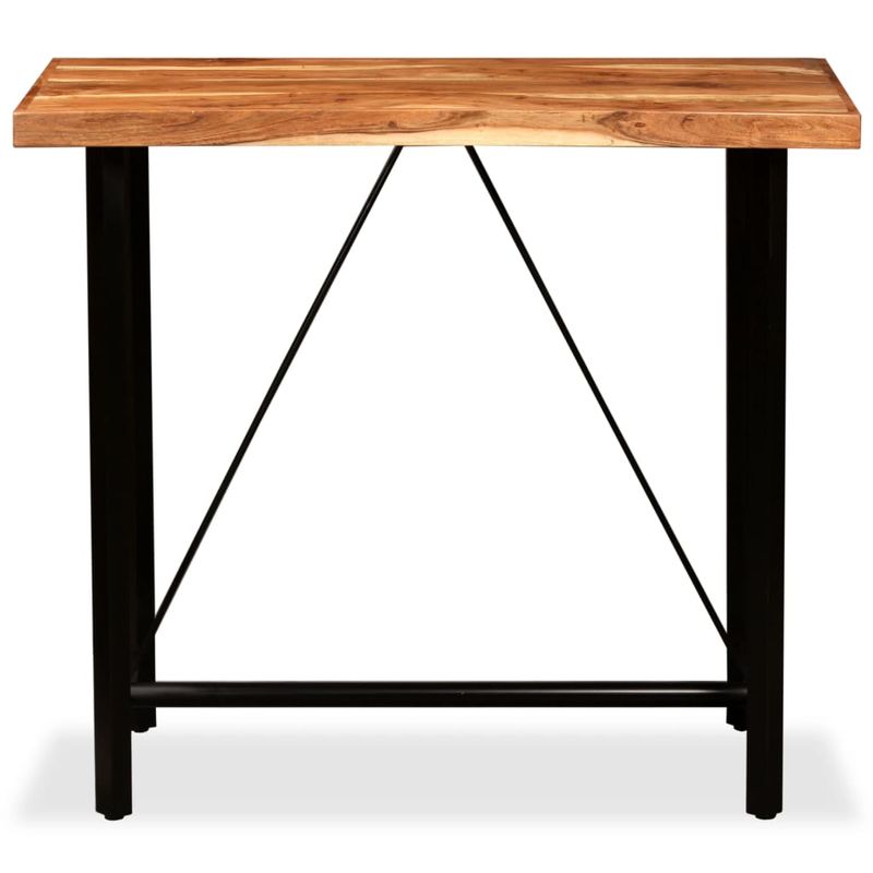 Casa si Gradina - Mobilier - Seturi de mobilier - Seturi bucatarie - Set mobilier bar, 5 piese, lemn masiv acacia si piele naturala - Infinity.ro
