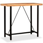 Casa si Gradina - Mobilier - Seturi de mobilier - Seturi bucatarie - Set mobilier bar, 5 piese, lemn masiv acacia si piele naturala - Infinity.ro