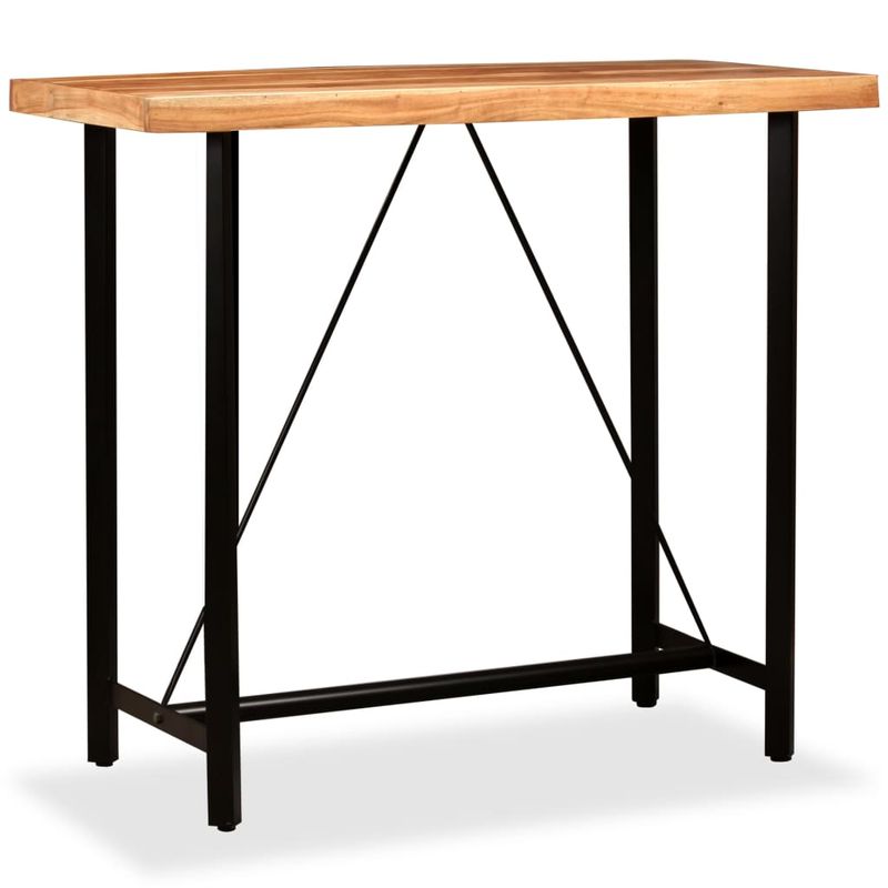 Casa si Gradina - Mobilier - Seturi de mobilier - Seturi bucatarie - Set mobilier bar, 5 piese, lemn masiv acacia si piele naturala - Infinity.ro