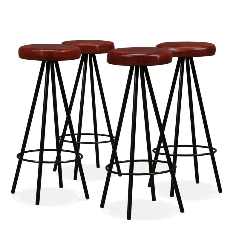 Casa si Gradina - Mobilier - Seturi de mobilier - Seturi bucatarie - Set mobilier bar, 5 piese, lemn masiv acacia si piele naturala - Infinity.ro