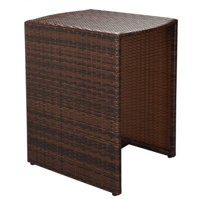 Casa si Gradina - Gradina si terasa - Mobilier exterior - Seturi mobila gradina - Set mobilier bistro cu perne, 3 piese, maro, poliratan - Infinity.ro