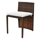 Casa si Gradina - Gradina si terasa - Mobilier exterior - Seturi mobila gradina - Set mobilier bistro cu perne, 3 piese, maro, poliratan - Infinity.ro