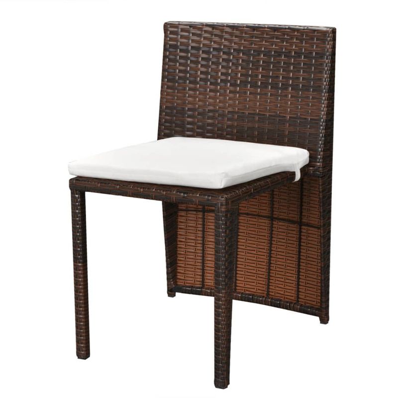 Casa si Gradina - Gradina si terasa - Mobilier exterior - Seturi mobila gradina - Set mobilier bistro cu perne, 3 piese, maro, poliratan - Infinity.ro