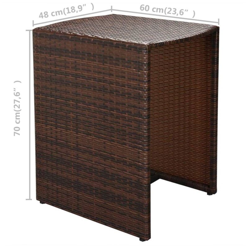 Casa si Gradina - Gradina si terasa - Mobilier exterior - Seturi mobila gradina - Set mobilier bistro cu perne, 3 piese, maro, poliratan - Infinity.ro