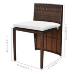 Casa si Gradina - Gradina si terasa - Mobilier exterior - Seturi mobila gradina - Set mobilier bistro cu perne, 3 piese, maro, poliratan - Infinity.ro