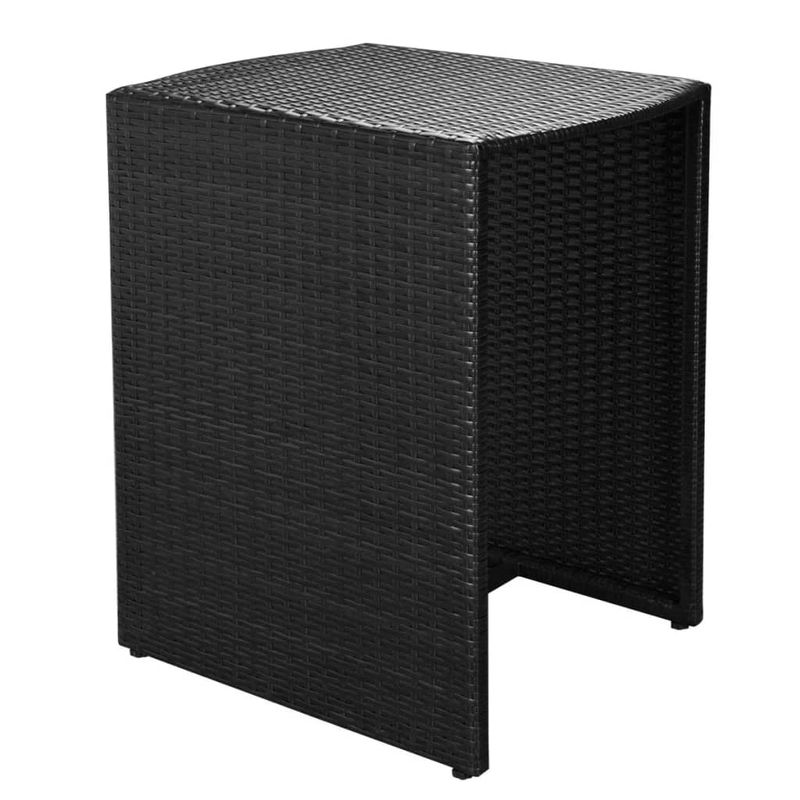 Casa si Gradina - Gradina si terasa - Mobilier exterior - Seturi mobila gradina - Set mobilier bistro cu perne, 3 piese, negru, poliratan - Infinity.ro