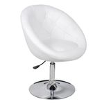 Casa si Gradina/Mobilier/Scaune si fotolii/Scaune - Scaun de bar, alb, piele ecologica - Infinity.ro