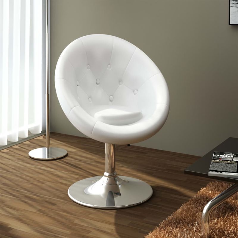 Casa si Gradina/Mobilier/Scaune si fotolii/Scaune - Scaun de bar, alb, piele ecologica - Infinity.ro