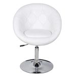 Casa si Gradina/Mobilier/Scaune si fotolii/Scaune - Scaun de bar, alb, piele ecologica - Infinity.ro