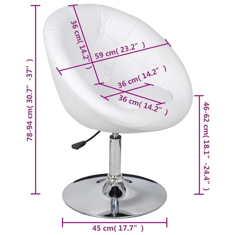 Casa si Gradina/Mobilier/Scaune si fotolii/Scaune - Scaun de bar, alb, piele ecologica - Infinity.ro