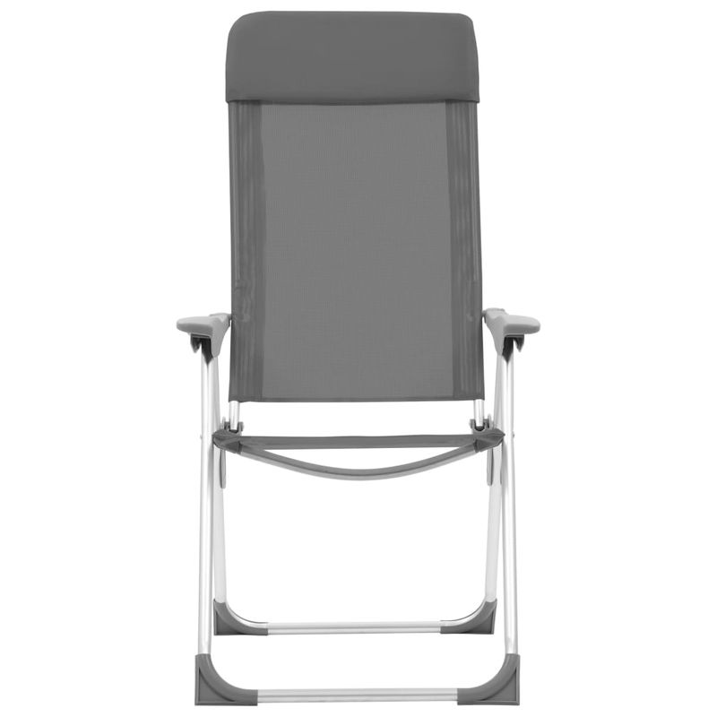 Sport si Outdoor - Camping - Mobilier pentru camping - Alte piese de mobilier pentru camping - Scaune de camping pliante, 2 buc, gri, aluminiu - Infinity.ro