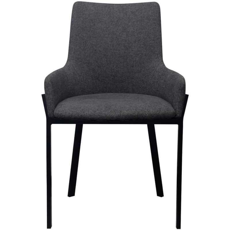 Casa si Gradina - Mobilier - Scaune si fotolii - Scaune - Scaune de bucatarie, 2 buc., gri inchis, material textil - Infinity.ro