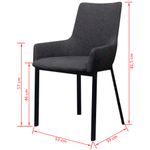 Casa si Gradina - Mobilier - Scaune si fotolii - Scaune - Scaune de bucatarie, 2 buc., gri inchis, material textil - Infinity.ro