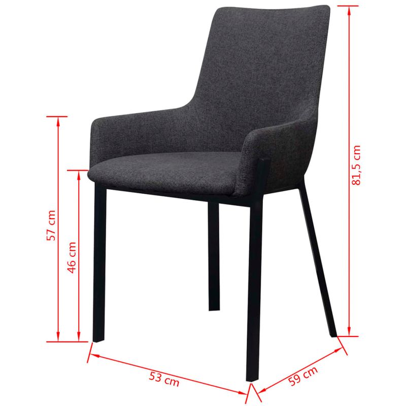 Casa si Gradina - Mobilier - Scaune si fotolii - Scaune - Scaune de bucatarie, 2 buc., gri inchis, material textil - Infinity.ro