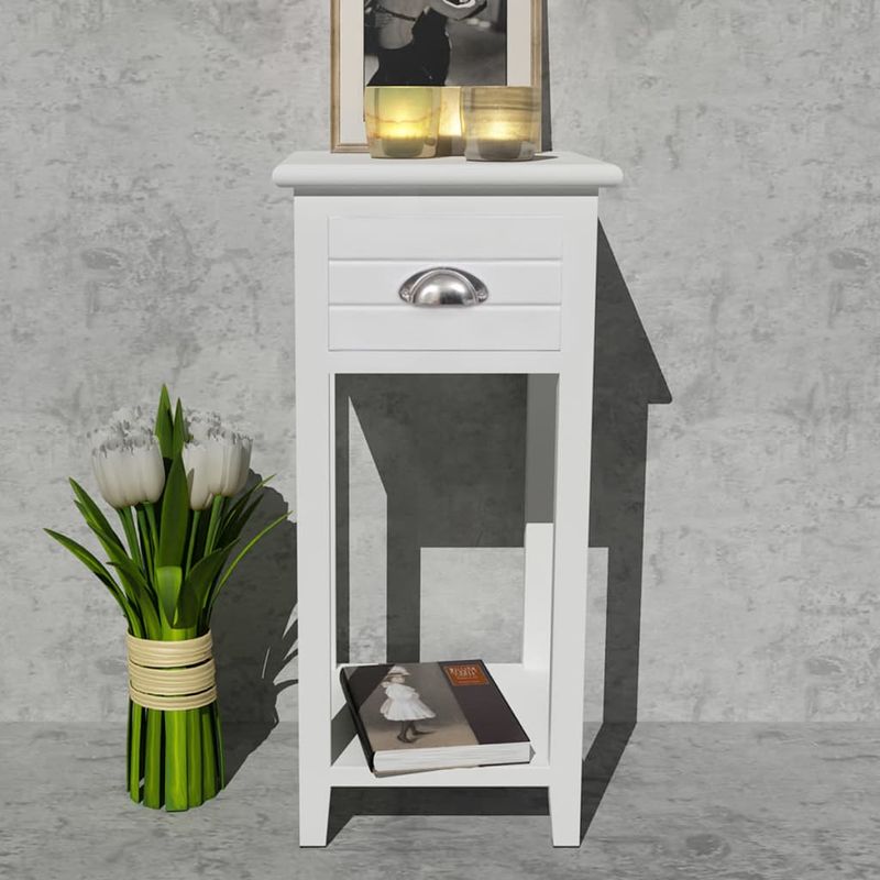 Casa si Gradina - Mobilier - Comode si corpuri - Noptiere - Noptiera cu 1 sertar, alb - Infinity.ro