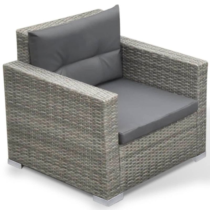 Casa si Gradina - Gradina si terasa - Mobilier exterior - Seturi mobila gradina - Set mobilier de gradina cu perne, 6 piese, gri, poliratan - Infinity.ro
