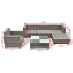 Casa si Gradina - Gradina si terasa - Mobilier exterior - Seturi mobila gradina - Set mobilier de gradina cu perne, 6 piese, gri, poliratan - Infinity.ro