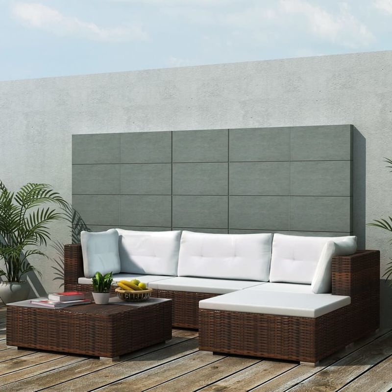 Casa si Gradina - Gradina si terasa - Mobilier exterior - Seturi mobila gradina - Set mobilier de gradina cu perne, 5 piese, maro, poliratan - Infinity.ro