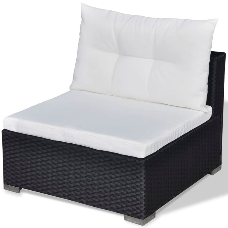 Casa si Gradina - Gradina si terasa - Mobilier exterior - Seturi mobila gradina - Set mobilier de gradina cu perne, 5 piese, negru, poliratan - Infinity.ro