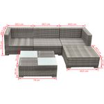 Casa si Gradina - Gradina si terasa - Mobilier exterior - Seturi mobila gradina - Set mobilier de gradina cu perne, 5 piese, gri, poliratan - Infinity.ro