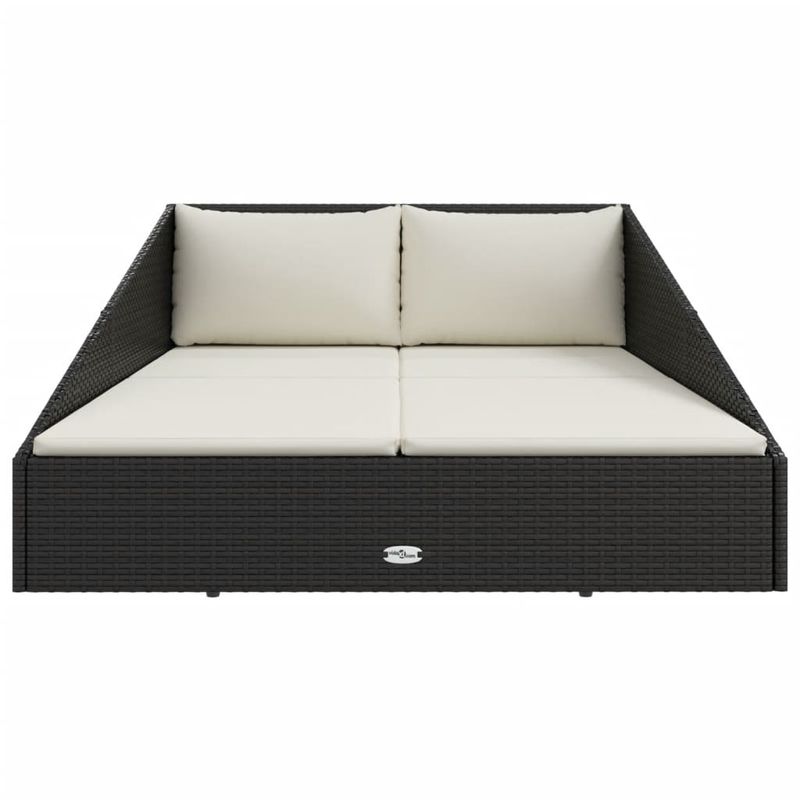 Casa si Gradina - Gradina si terasa - Mobilier exterior - Scaune si sezlonguri gradina - Pat de gradina, negru, 110x200 cm, poliratan - Infinity.ro