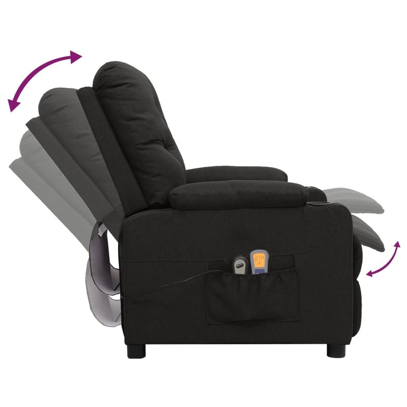 Ingrijire personala si Cosmetice - Sanatate si wellness - Articole wellness - Fotolii de masaj - Fotoliu de masaj electric rabatabil, negru, textil - Infinity.ro