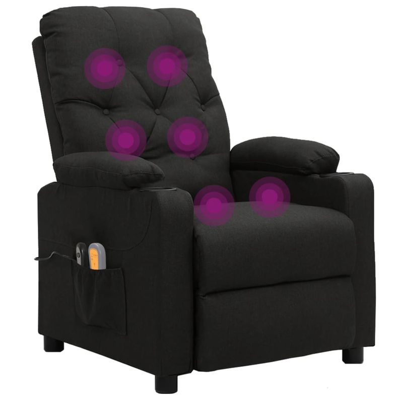 Ingrijire personala si Cosmetice - Sanatate si wellness - Articole wellness - Fotolii de masaj - Fotoliu de masaj electric rabatabil, negru, textil - Infinity.ro