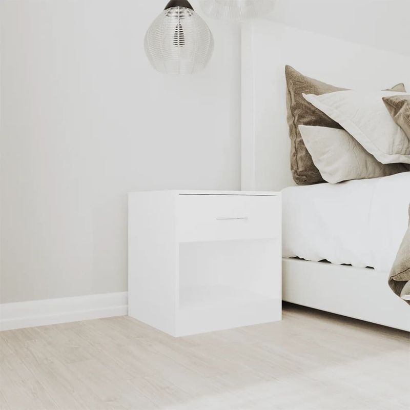 Casa si Gradina - Mobilier - Comode si corpuri - Noptiere - Noptiera cu sertar, 2 buc, alb - Infinity.ro