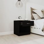 Casa si Gradina - Mobilier - Comode si corpuri - Noptiere - Noptiera cu sertar, 2 buc., negru - Infinity.ro