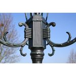 Casa si Gradina - Corpuri si surse de iluminat - Iluminat exterior - Felinare - Stalp lampa gradina 2 brate verde inchis/negru 230 cm aluminiu - Infinity.ro