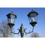 Casa si Gradina - Corpuri si surse de iluminat - Iluminat exterior - Felinare - Stalp lampa gradina 2 brate verde inchis/negru 230 cm aluminiu - Infinity.ro