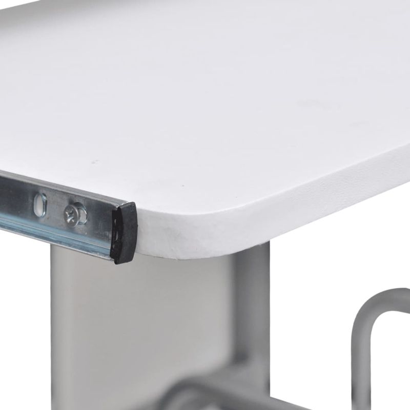 Casa si Gradina - Mobilier - Mese si birouri - Birouri - Birou pentru computer cu raft extensibil pentru tastatura, alb, 110x52x88,5 cm, lemn prelucrat - Infinity.ro
